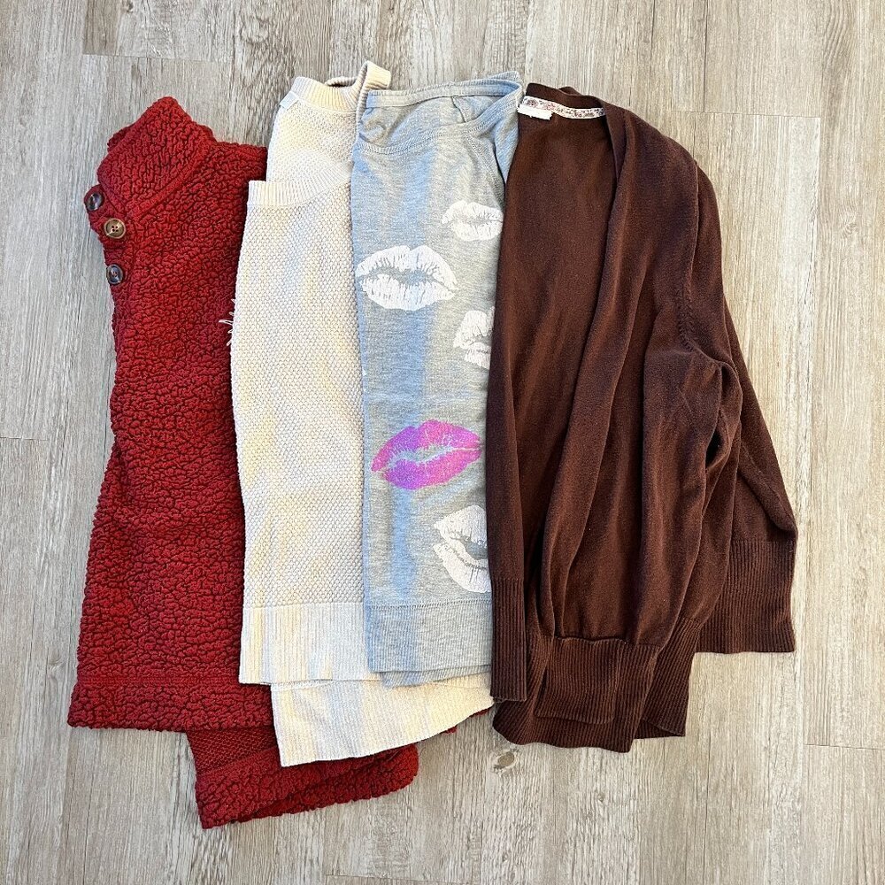 Womens Bundle of 4 Long Sleeve Tops - L